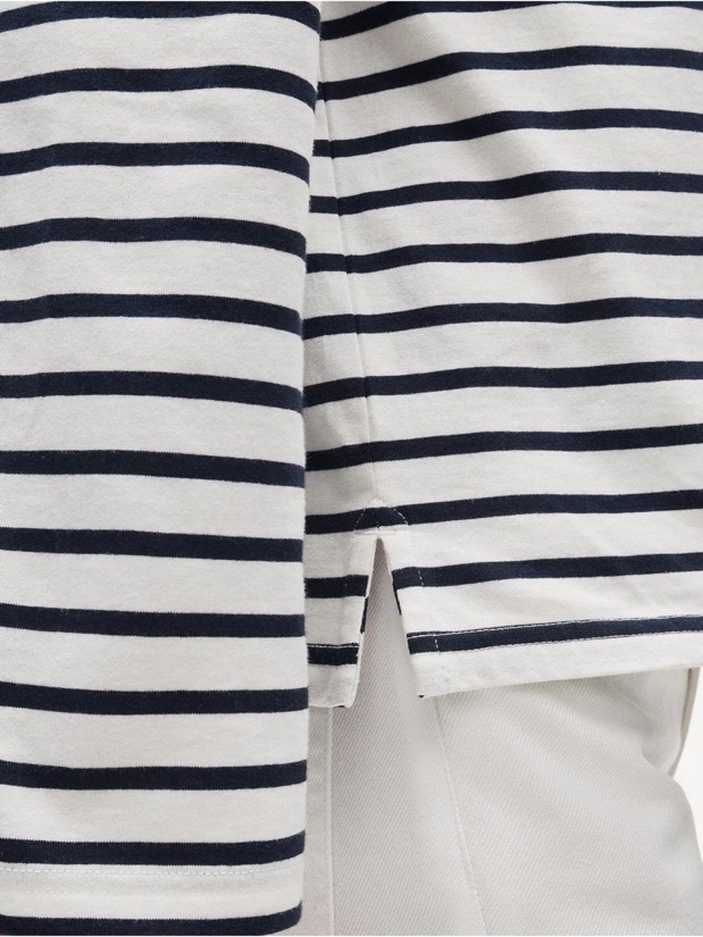 J. Crew Boyfriend Jersey T-shirt in Navy Stripe - Picture 3 of 10